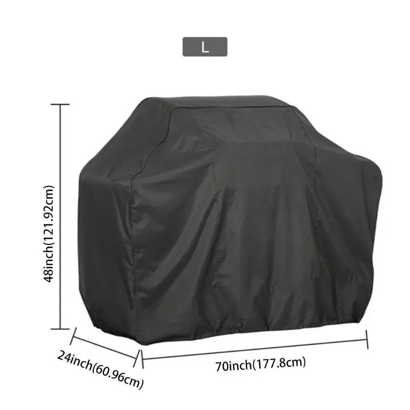 BBQ Cover Outdoor Dust Waterproof Weber Heavy Duty Grill Cover Rain Protection Outdoor Barbecue Cover Round Bbq Grill Black 6