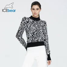 icebear 2020 spring new undershirt fashion European and American style women's zebra pattern slim sweater sweater shirt AW-003