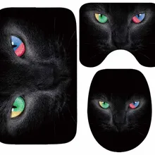 CAMMITEVER 3 шт. коврики для кошек с животным узором набор для ванной комнаты Впитывающий Коврик Нескользящая стойка для тряпок крышка для унитаза коврик для ванной