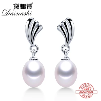

2020 New Arrival Natural Freshwater Pearl Dangle Earring For Women 925 Sterling Sliver Earrings Fashion Fine Jewelry Best Gift