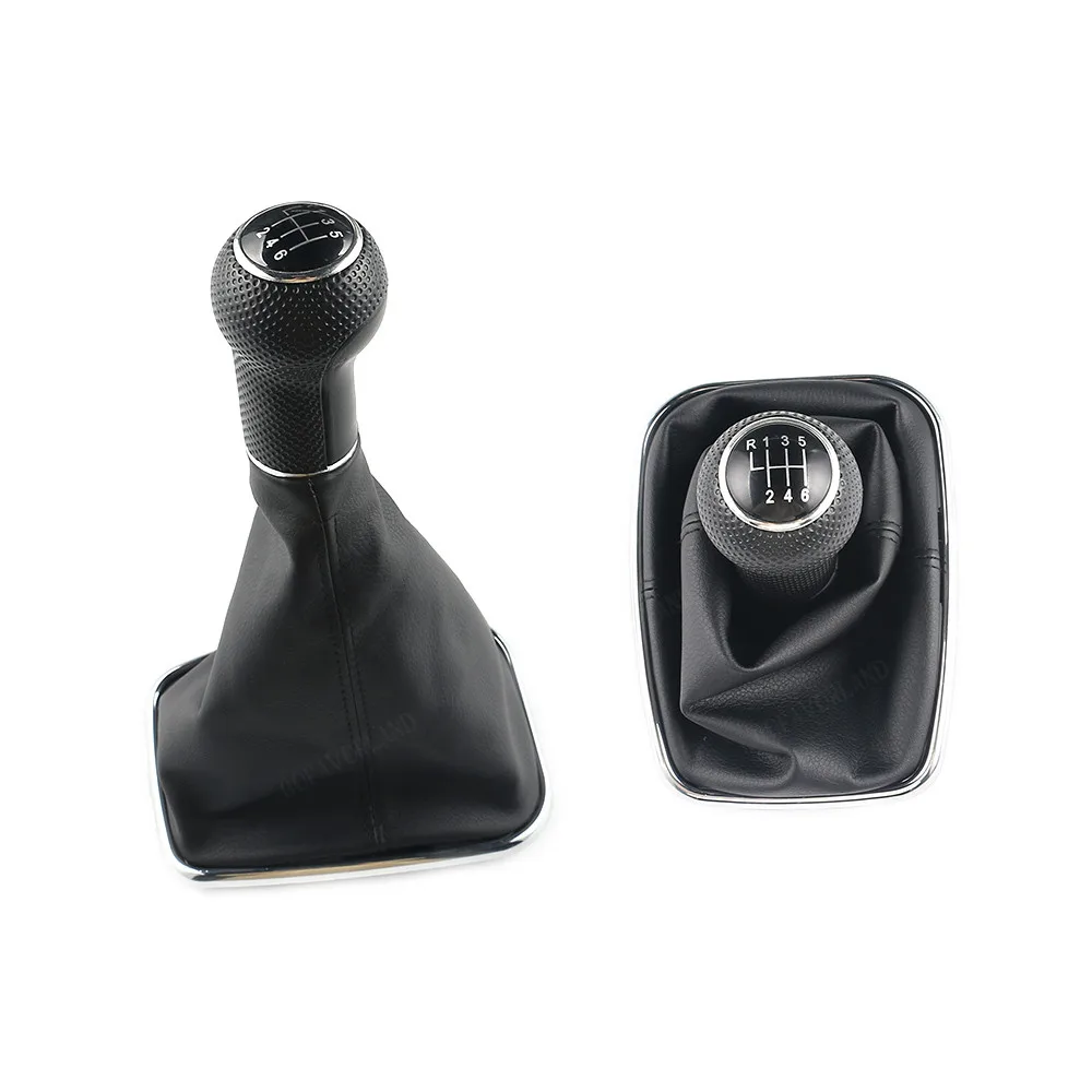 12mm 5 / 6 Speed Car Gear Shift Knob Lever Shifter Gaitor Boot For Volkswagen VW 1999-2004 Golf 4 IV MK4 GTI R32 Bora Jetta MT - Название цвета: Black-6Speed