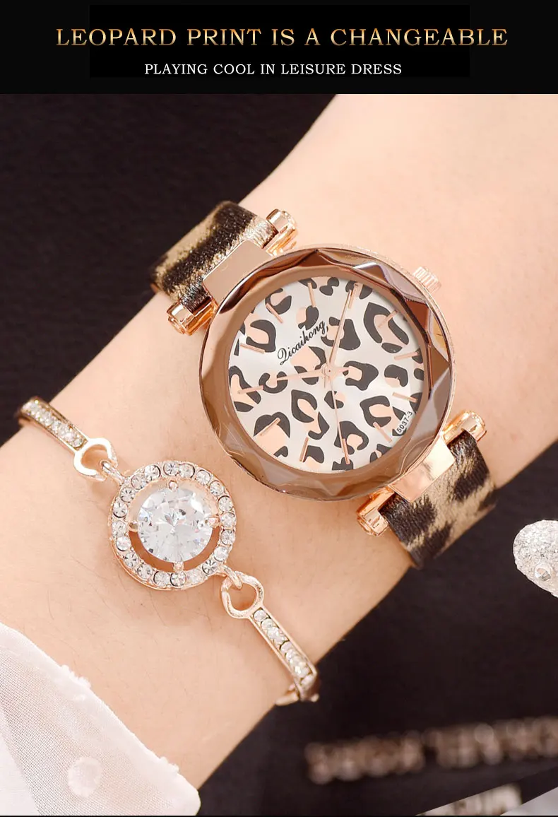 Montre Femme новые модные женские часы кожаная с леопардовым принтом аналоговые кварцевые часы женские наручные часы Reloj Mujer женские часы