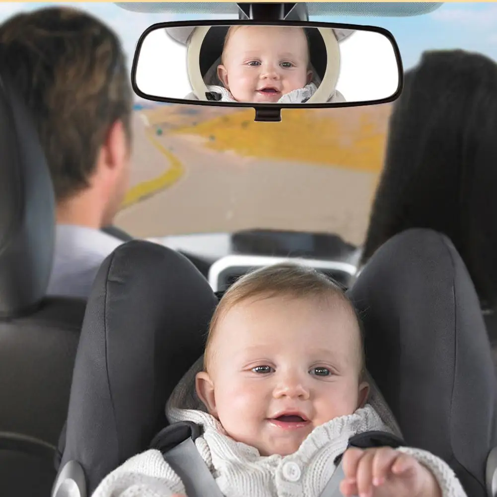 Милая форма животных детское зеркало безопасности автомобиля детское зеркало заднего вида Регулируемый широкий вид заднего подголовника крепление для детей