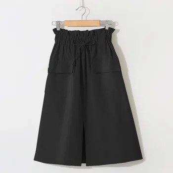 

High Waist Korean Midi Skirt Women 2020 Spring Double Pocket Summer Skirts Womens Autumn A Line Skirt Female White Yellow