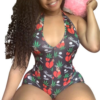 

Summer Sexy Women Sleeveless Pajama Sexy Romper Bodycon Jumpsuit Romper Sleveless Shorts Leotard Home Wear