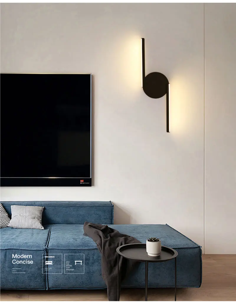 Nordic line black and white creative personality wall lamp designer decoration led bedroom bedside modern aisle wall lamp