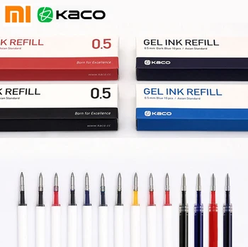

Xiaomi Kaco Gel Ink Refill Standard Universal 10pcs/box Blue Black Dark-blue Red Gel Pens 0.5mm Refills School Office Supplies