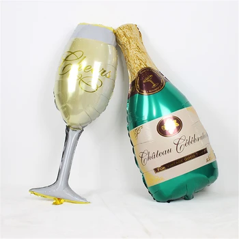 

49PCS Film Balloons Happy Birthday Decoration Balloon Champagne Shapede Foil Balloon Party Decor Party Supplies For Kids Adults