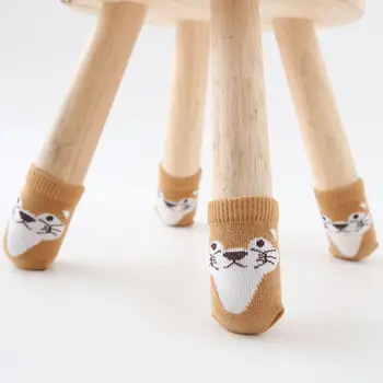 

4pcs Chair Leg Socks Feet Sleeve Table Cover Furniture Protector Anti-slip Knitting Wool Floor Protection Thicken Table Cover