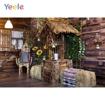 

Yeele Autumn Backdrop Farm Countryside Hay Block Wood House Barn Newborn Baby Photography Background Custom For Photo Studio