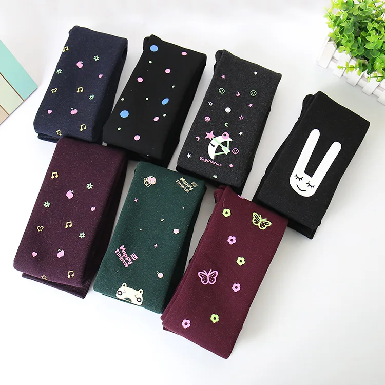 

Girls plus Velvet Leggings Autumn And Winter Thick Children Warm Capri Pants Simple Baby Body Hugging Leggings
