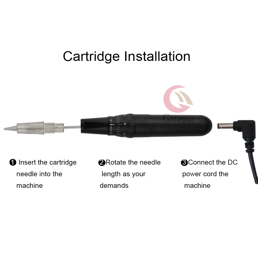 Микроблейдинг машина Перманентный макияж ручка брови татуировки 12 В поворотная ручка с 20 шт картридж Иглы для татуировки начинающих комплект