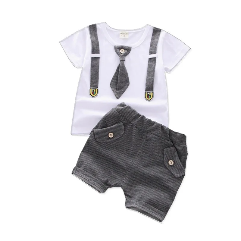

Support Boys' Clothes Summer Wear Set Baby 0-1-Year-Old Semi-2 Western Style Infant Small CHILDREN'S Children Kids Korean
