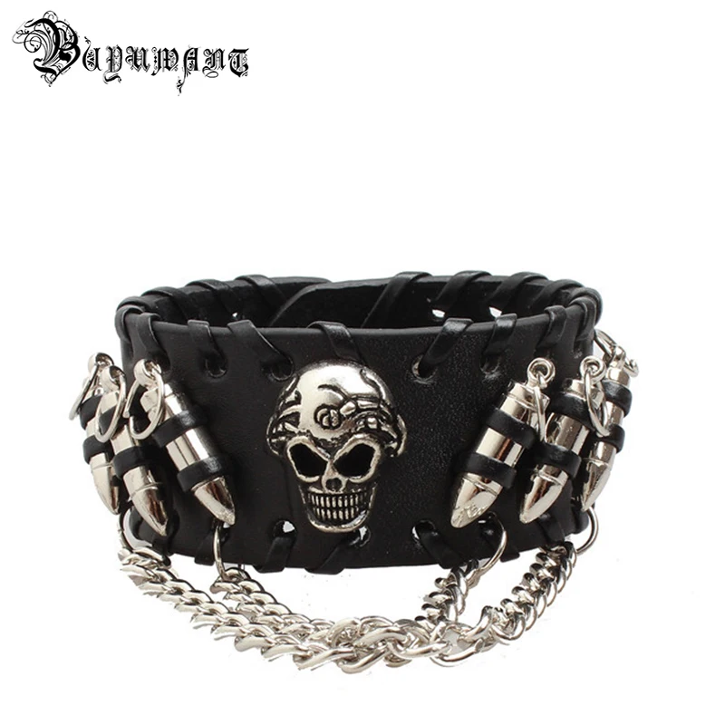 

Gothic bracelet European Punk Gothic Rock Accessories Men's play ghost leather bracelet bracelet GT-AC-psnzsl