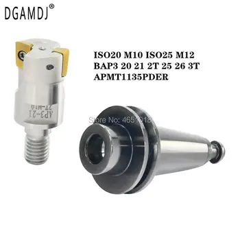 

Lock milling tool holder ISO20 M10 ISO25 M12+lock cutter head BAP3 20 21 2T 25 26 3T+ high-quality APMT1135PDER CNC inserts