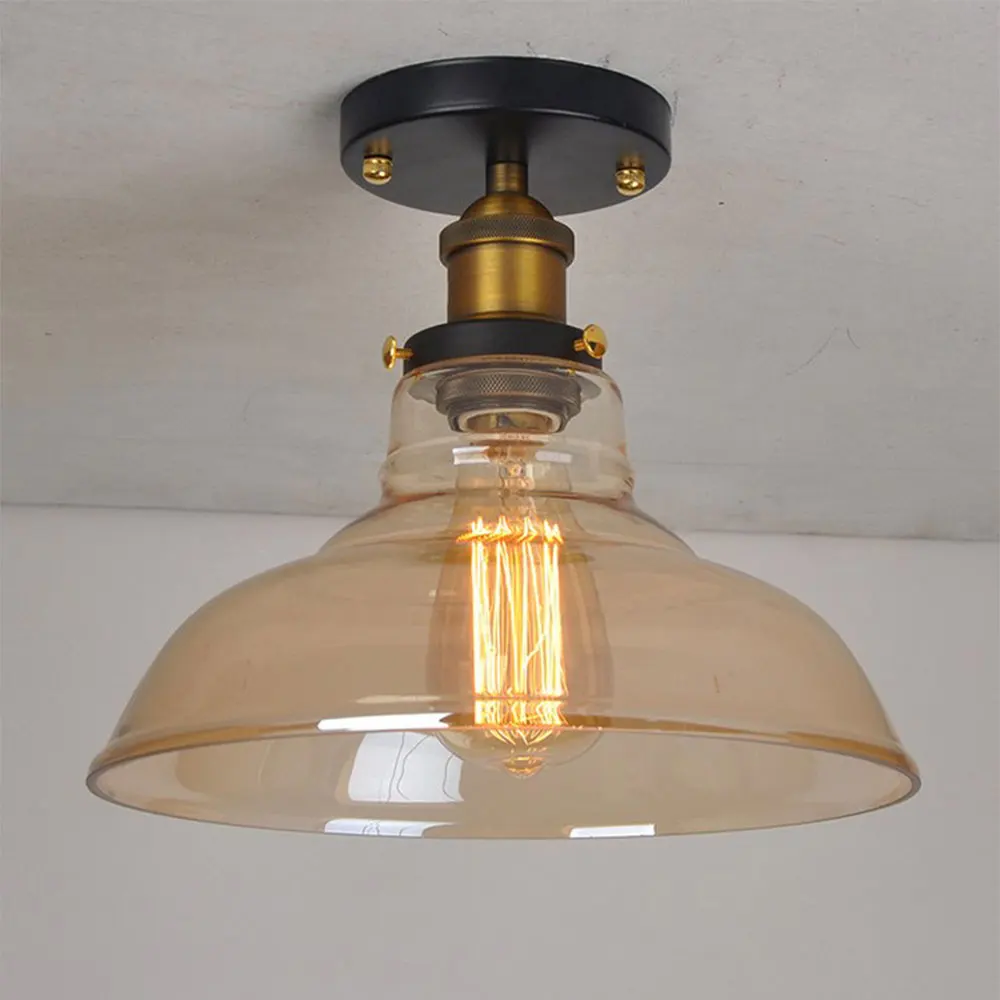 

Retro Glass ceiling lamp E27 Simplicity Industrial style loft Simplicity Cloakroom balcony hallway lamp Porch light