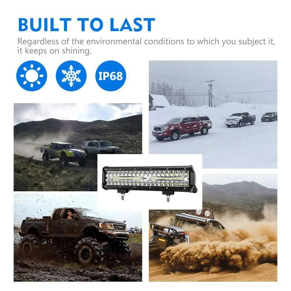 Universal 12 Inch Car LED Work Light Automative Three Rows Three Eye Working Lights 12 Inch Car LED Work Light