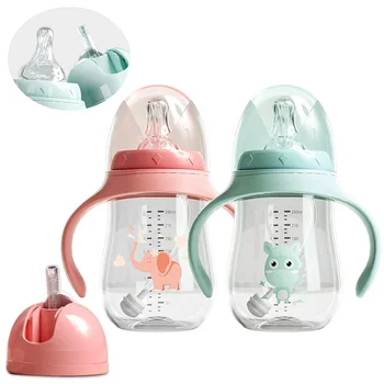 

Baby Bottle Drinking Feeding Cup Wide-Caliber Multifunctional Drinking Milk Water Dual-use Bottle BPA Free with Conversion Cover