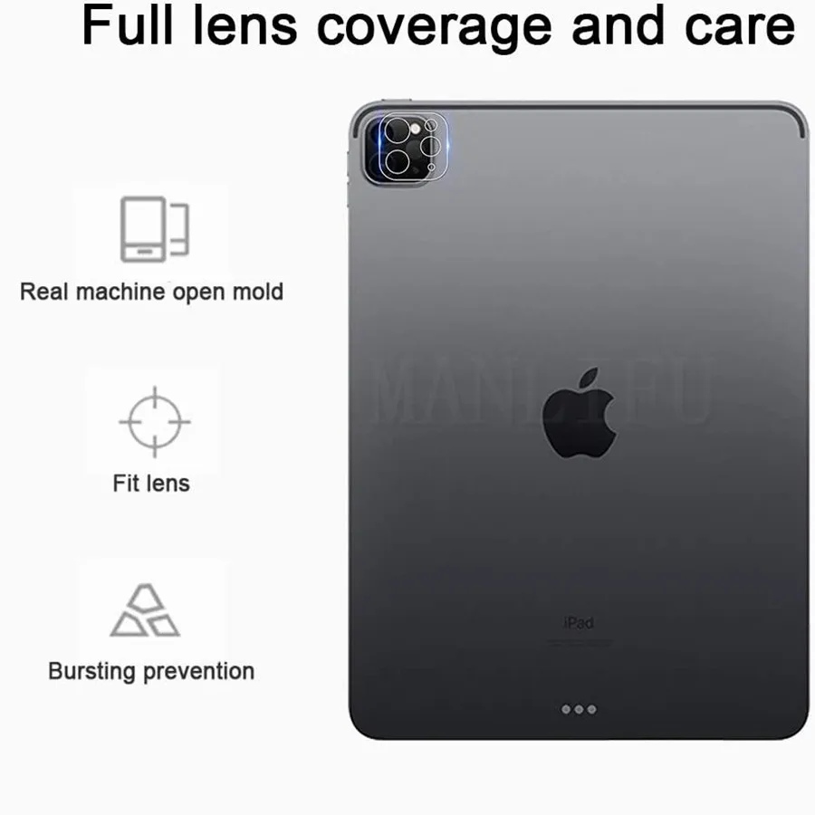 3Pcs Camera Screen Protector Tempered Glass For Apple iPad Pro 11 (2020) 9H Hardness Crystal Clear Film On iPad Pro 12.9 (2021)