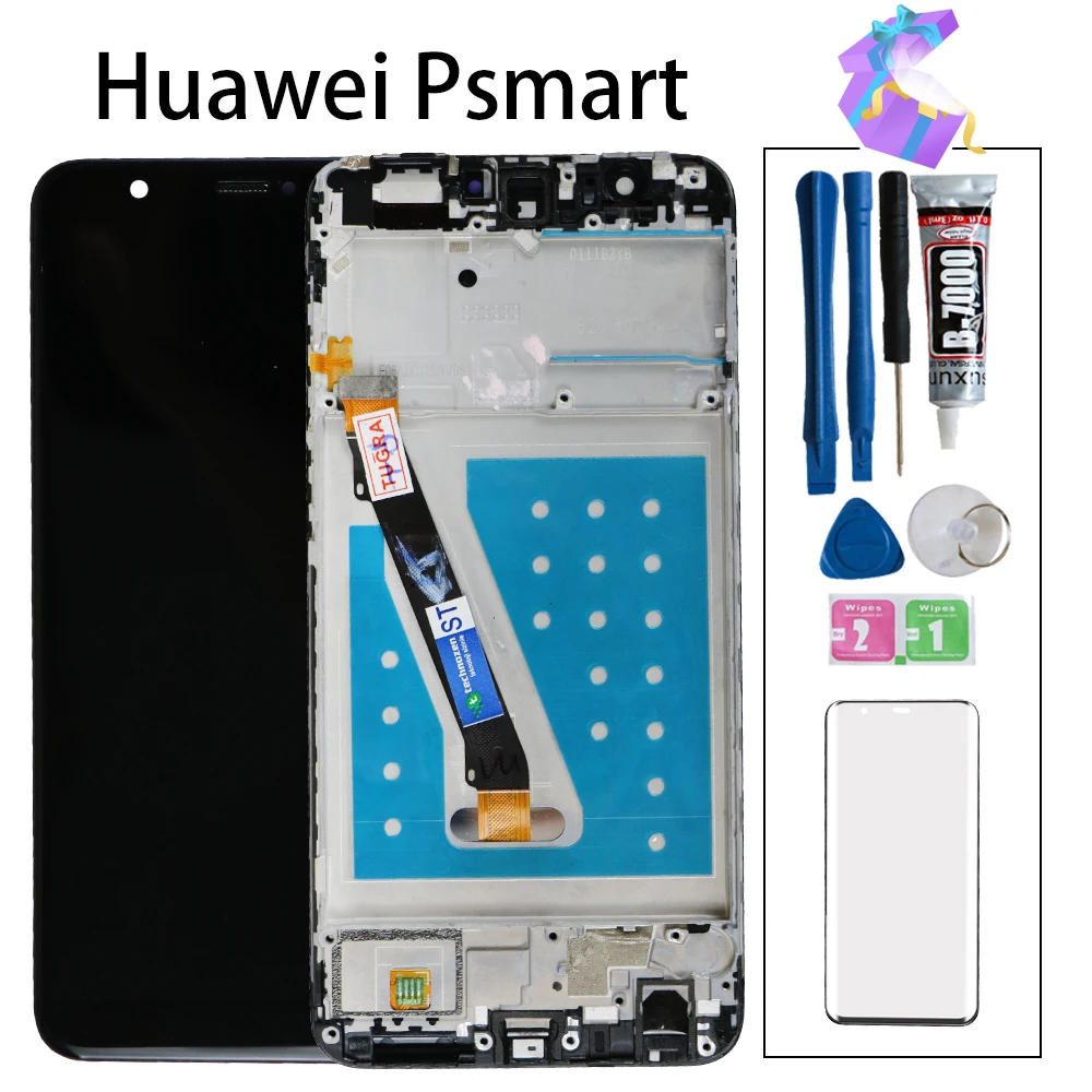 Для huawei P Smart lcd дисплей кодирующий преобразователь сенсорного экрана в сборе ЖК-экран Замена P Smart lcd с рамкой FIG LX1 L21 L22