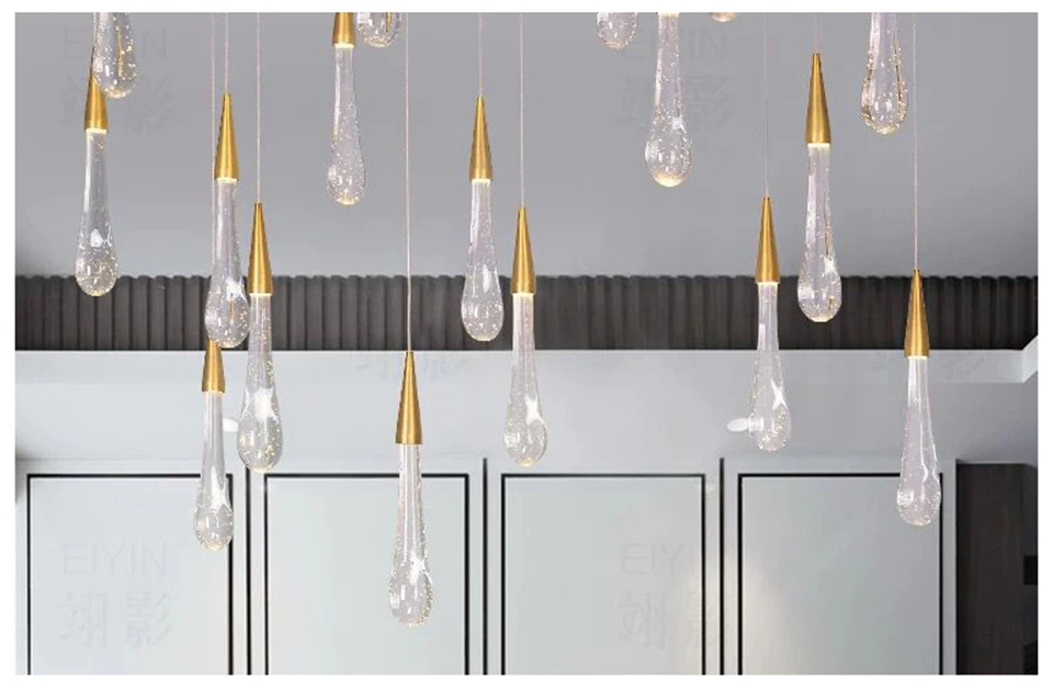 Скандинавские дизайнерские роскошные подвесные светильники с кристаллами, современный светодиодный подвесной светильник, освещение для гостиничного зала, ресторана, домашний декор, подвесной светильник