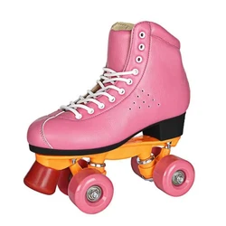 Fancy Beginner Skate Shoe Professional Vintage Roller Skating Genuine Leather Personalized Patins Quad Roller Skate Shoes KC50LH