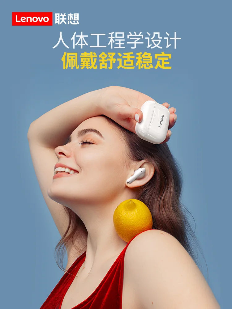 Lenovo LP1 TWS Bluetooth V5.0 Earphones 3D Stereo Sports Wireless Headset with Dual Microphone Earbud Earpiece for IOS Android