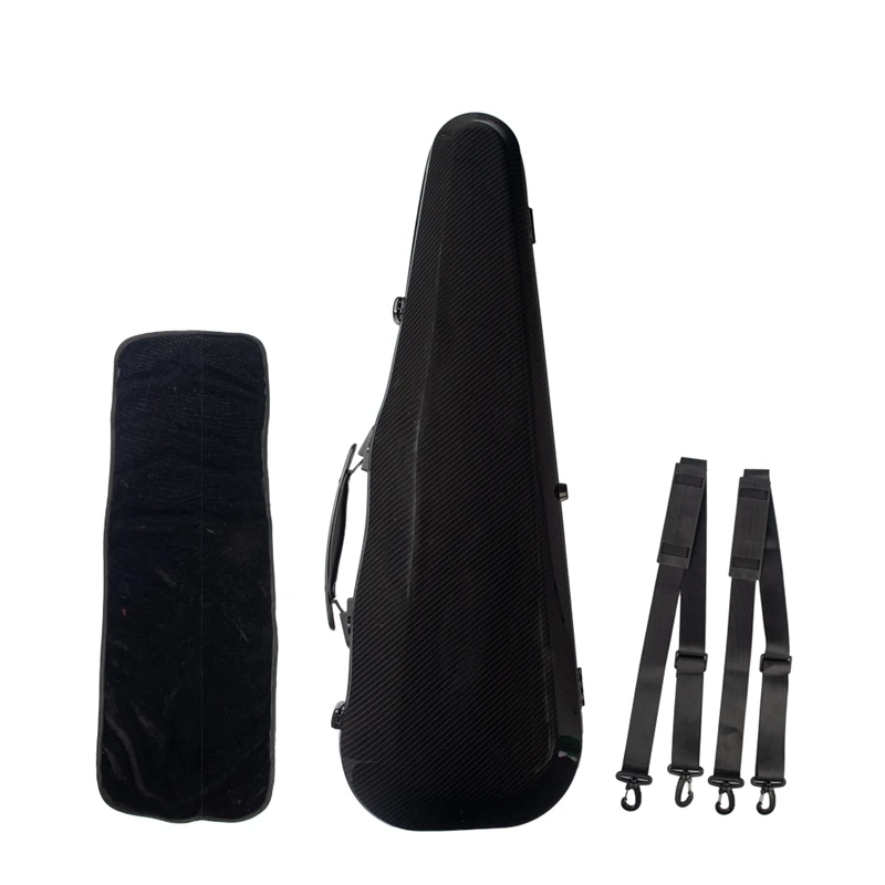 

4/4 Full Size Violin Hard Case Complex Carbon Fiber Material Built-In Hygrometer Black with Carry Handle Straps