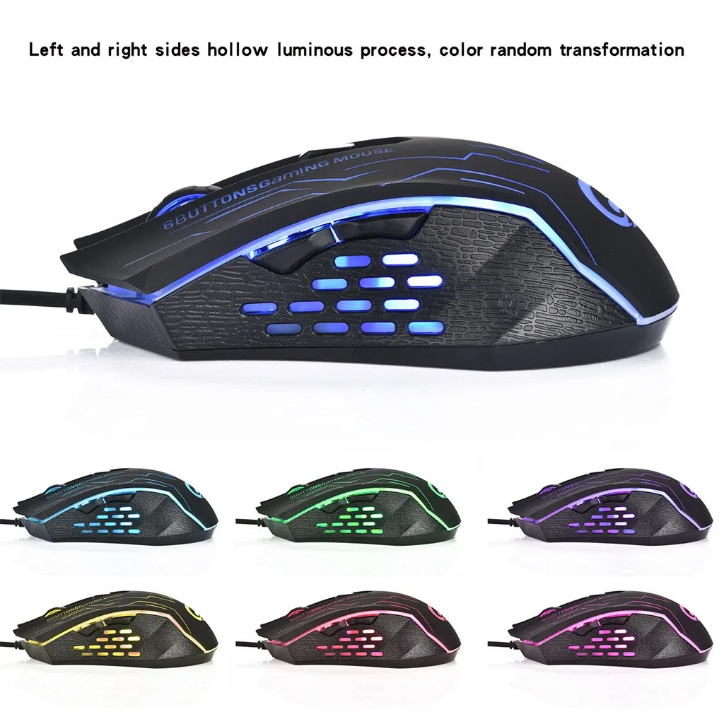 USB эргономичные мыши 7 режимов подсветки до 3600 dpi RGB Проводная игровая мышь Проводная Высокая чувствительность игровая мышь для ПК