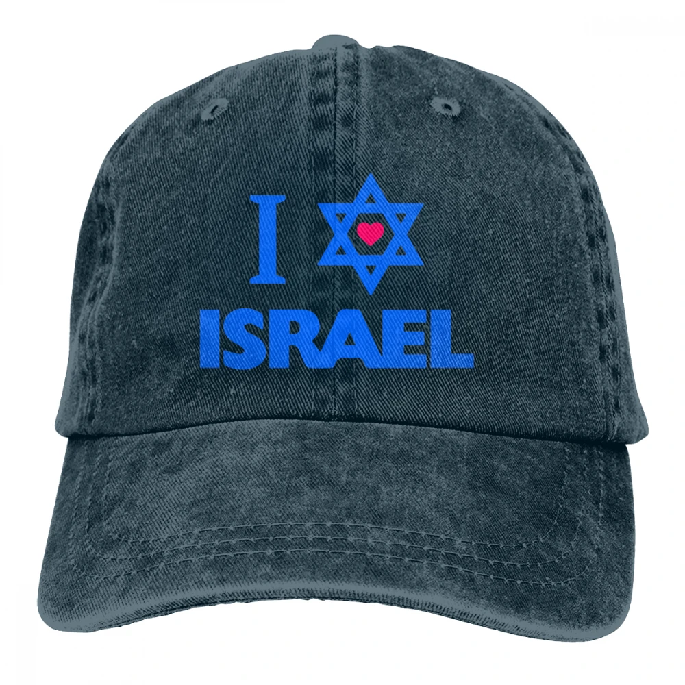 I Love Israel Casquette черные унисекс Мужские Женские джинсовые бейсболка с ремешком кепки Регулируемая шляпа для гольфа папа