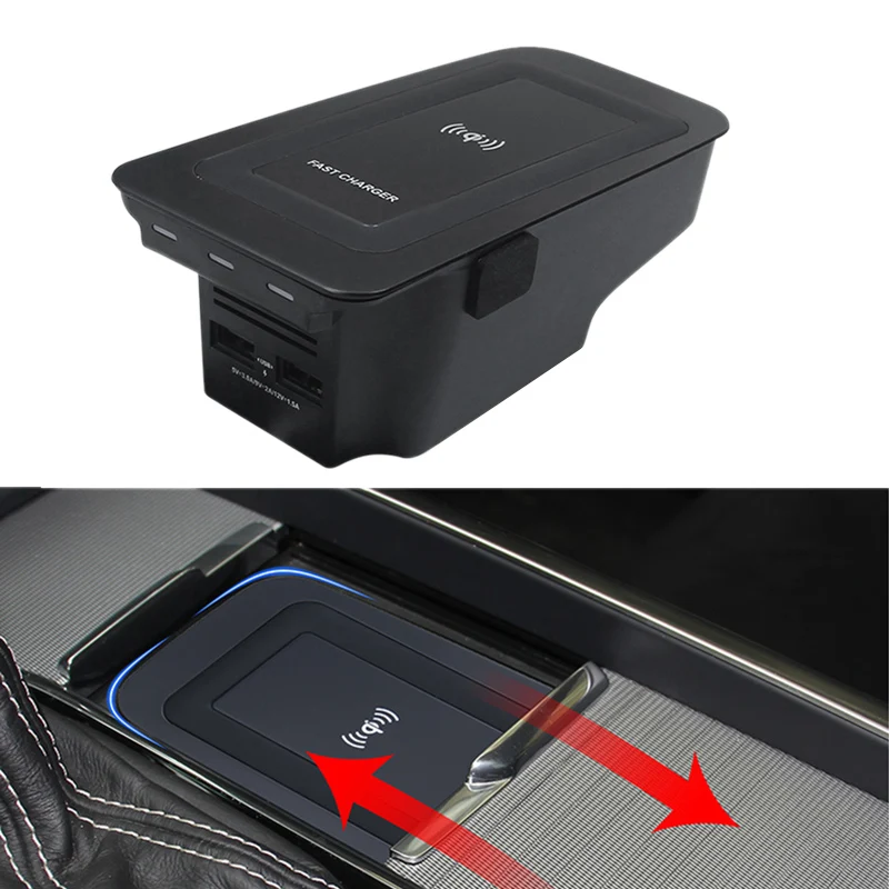 

NEW-Car Wireless Charge QI Charging Phone Holder Mobile Adapter Mount Bracket for Volvo XC90 S60 XC60 V90CC X90