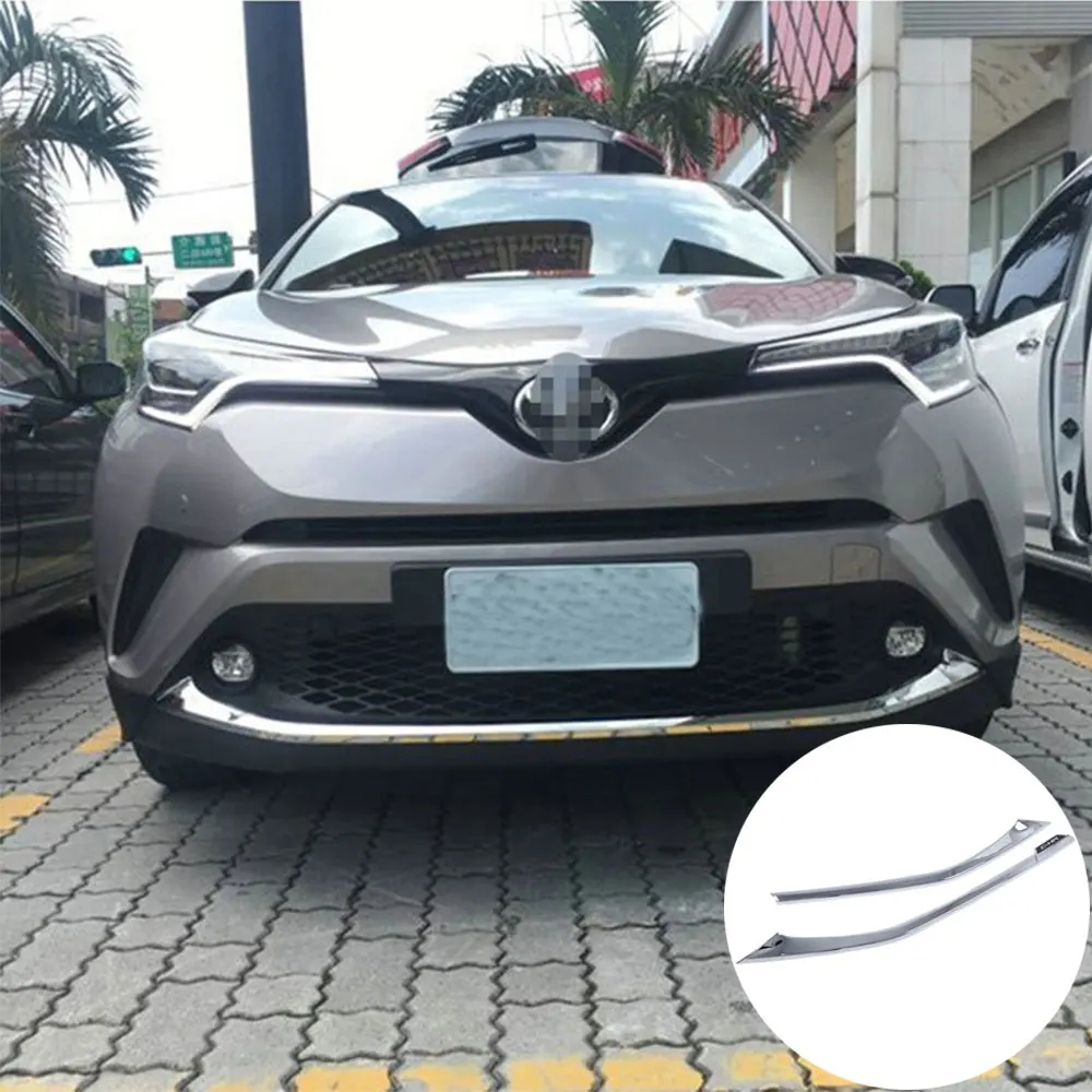 

Car Front Bumper Under Trim Cover For Toyota C-HR CHR 2016 2017 2018 2019 Auto Sequin Bumper Sticker Car Styling Accessories