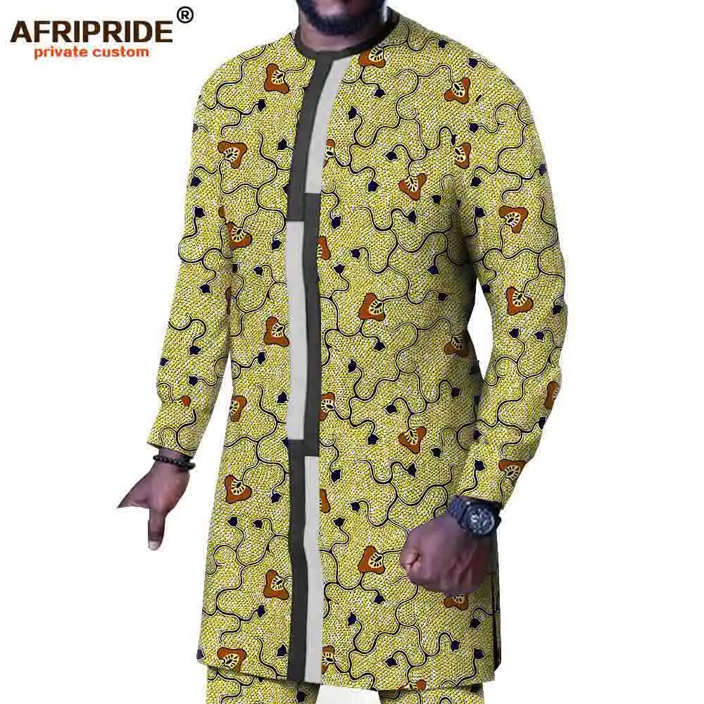 70% OFF Men`s Suit African Print Shirts Ankara Pants Set Dashiki Clothing Tribal Outfit Wax Attire Traditional Set AFRIPRIDE A1916068B
