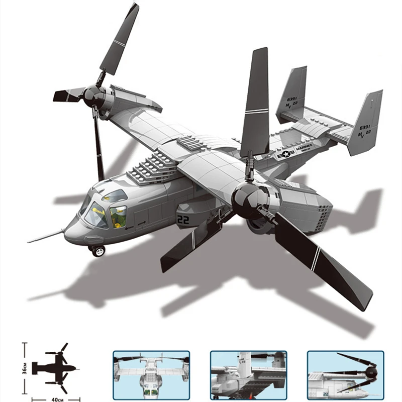 

Technic V22 Osprey Tiltrotor Rotary Fighter Building Blocks Military Creator Helicopter Educational toys for Children Compatible