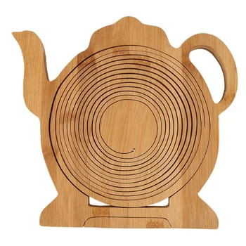

Multifunction Heat Resistant Non Slip Bamboo Trivets Pot Mat Hot Pan Pads Bamboo Folding Fruit Egg Bread Basket Collapsible Frui