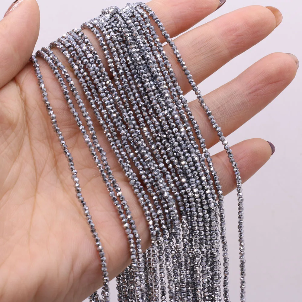 

Natural Semi-Precious Stone Crystal Quartz Loose Beads Plating Color 2mm for Jewelry Making DIY Bracelet Necklace Lenght 38cm