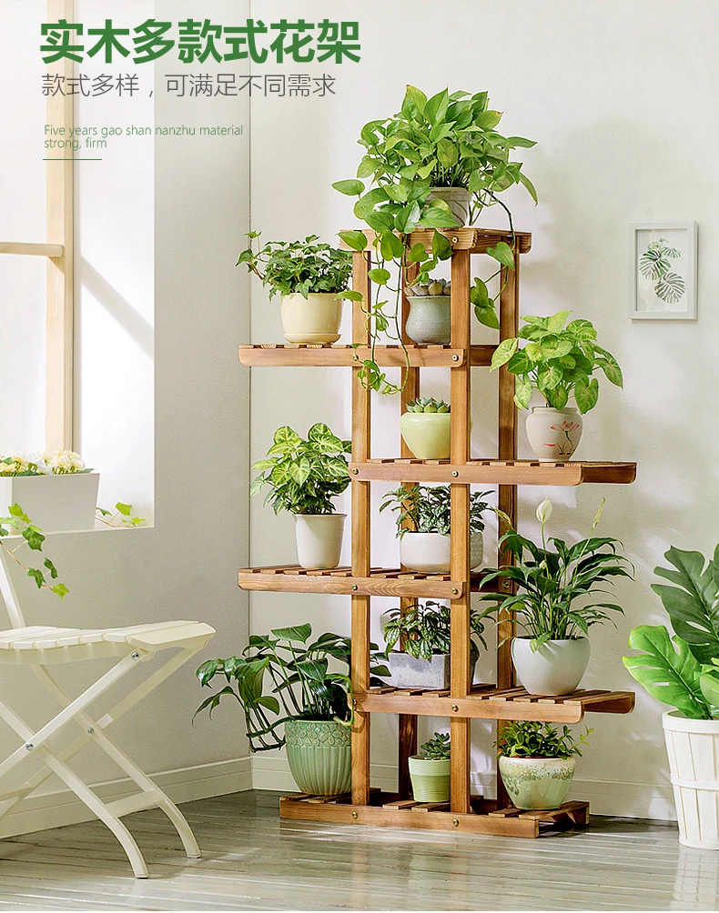 Solid Wood Flower Airs Basin Multi-storey Landing Type Meaty Balcony Decorate Room Built-in Matter