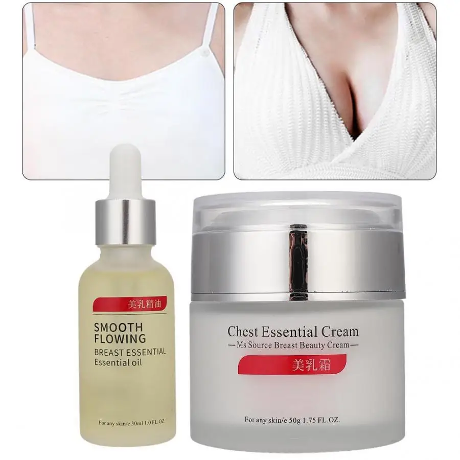 

Breast Enhancement Set Nourishing Firming Cream Chest Breast Enlarging Massage Essential Oil for Female 50g + 30ml