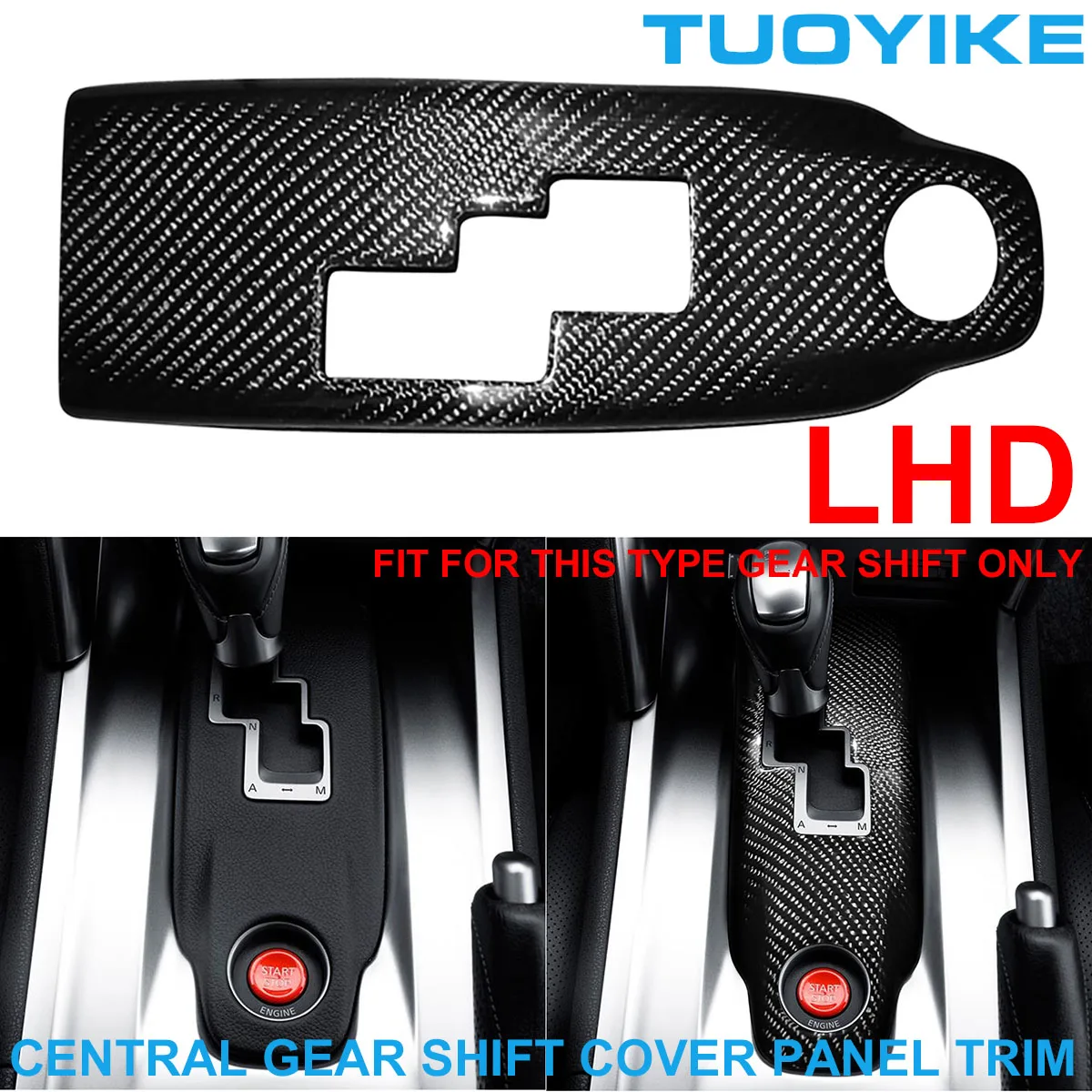 

LHD Real Carbon Fiber Central Gear Shift Cover Panel Trim Sticker Decal Decorative Styling For Nissan GTR GT-R R35 2008-2016