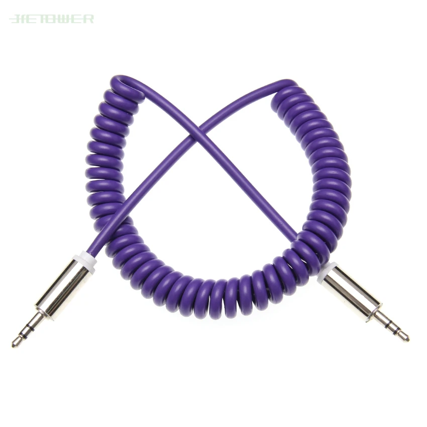3 5 Jack AUX Audio Cable 3 5MM Male to Male Cable For Phone Car Speaker MP4 Headphone 3 5MM Jack to Jack Spring Cables 100pcs 