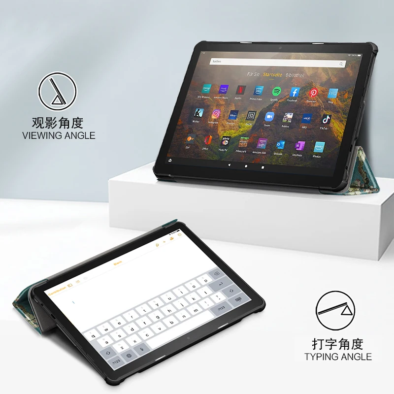Premium Smart Case for 10.1'' Tablet - PU Leather Tri-fold Stand Cover