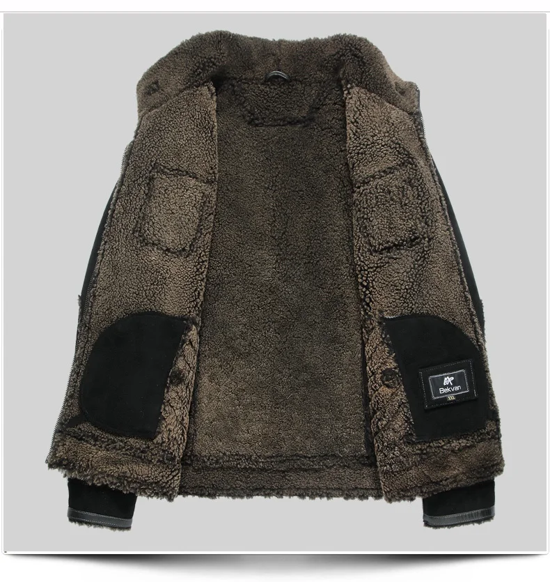 Genuine Leather Jacket Winter Jacket Men Original Real Wool Fur Coats Sheepskin Coat for Men Bomber Jackets Plus Size 5xl MY1770