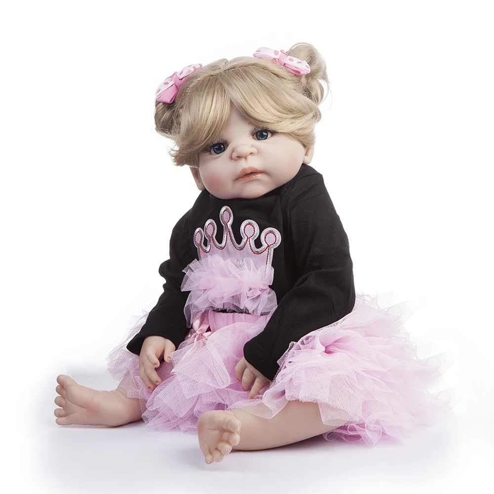 55 см силиконовая кукла Reborn Baby Doll Toy Like Real 22 дюйма для новорожденной девочки