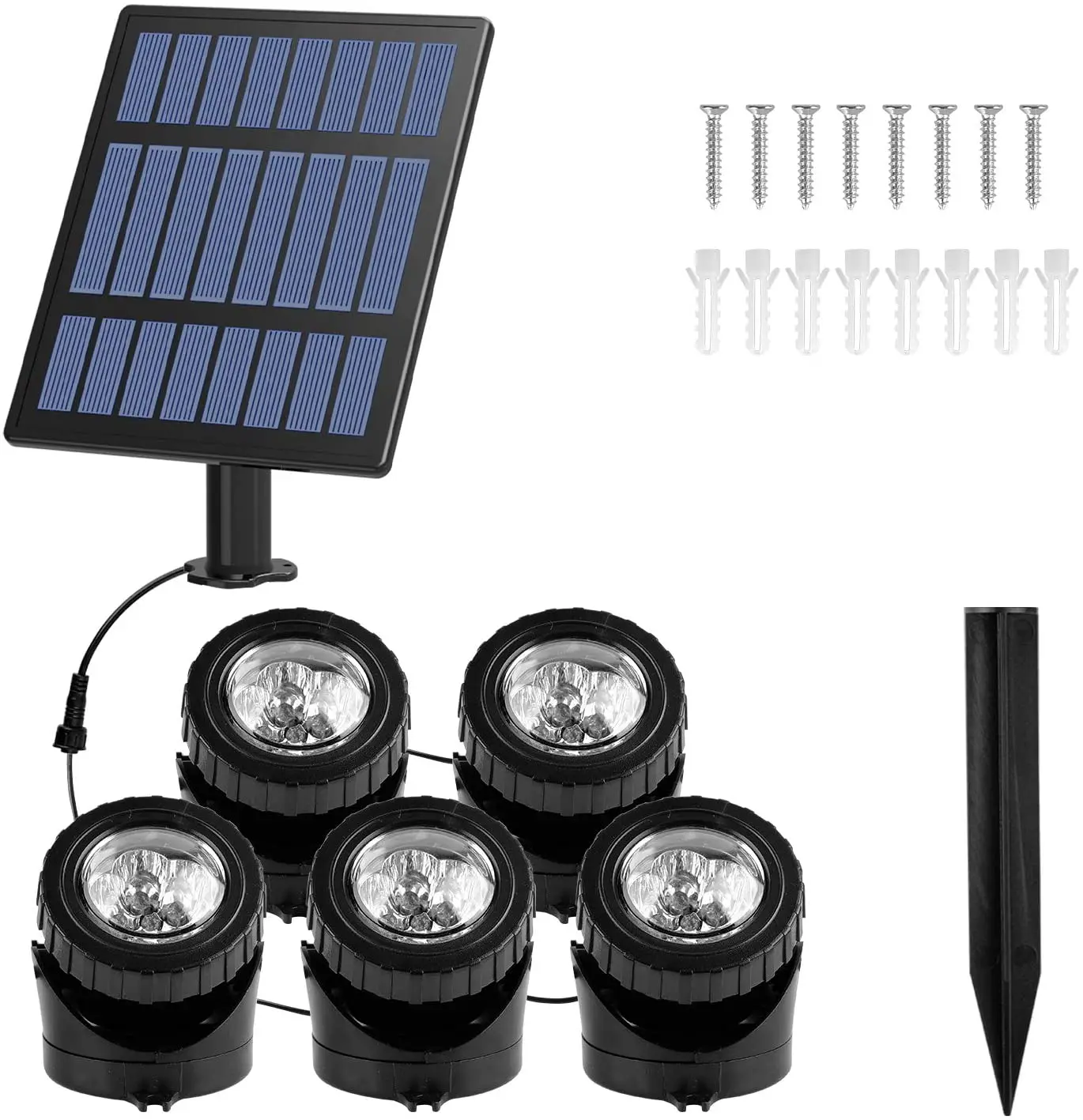 T-SUNRISE Solar LED Light Underwater Pond Light Waterproof 3 Submersible Lamps Projector Light Garden led Pool light Solar Power solar street light