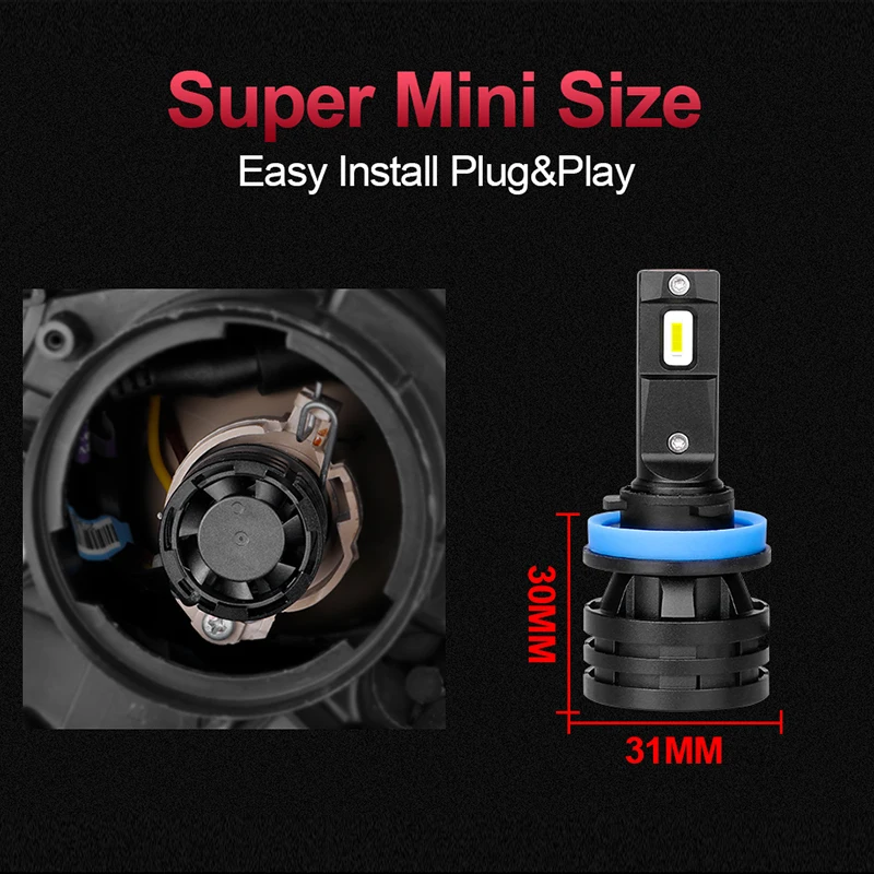HLXG 2 шт. автомобилей головной светильник s светодиодный h4 alta y baja супер мини H7 светодиодный HB4 HB3 6000K 12V светильник H8 H9 9005 9006 лампы H11 светодиодный automovil