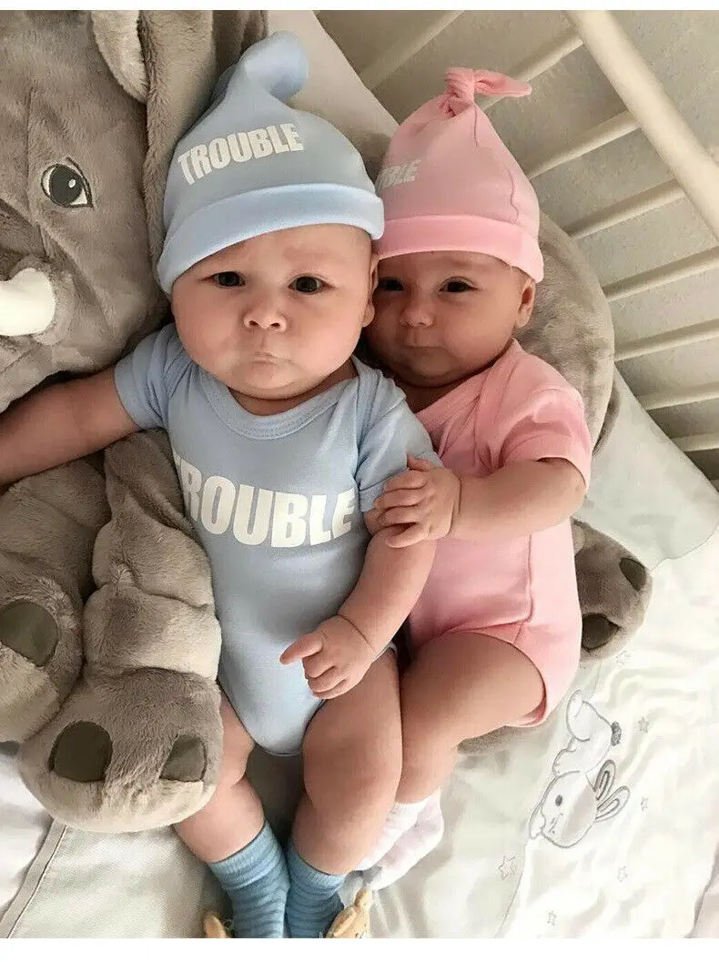Emmababy новорожденных детская одежда для близнецов короткий рукав Пустой двойной