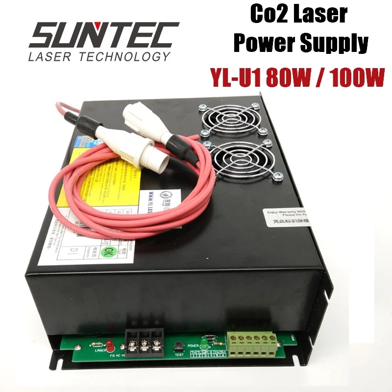SUNTEC YL U1 80 Вт-100 Вт Co2 лазерный источник питания для Co2 лазерной трубки гравировальный станок для Co2 лазерной трубки R3 R5 A2s A4s