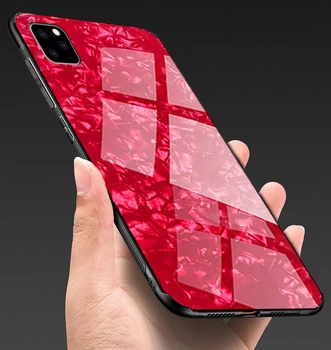 

10pcs Luxury Glitter Tempered Glass TPU Case For iPhone 11 Pro Max XS XR X 8 7 6 6S Plus Shockproof Soft frame Hard Back Cover