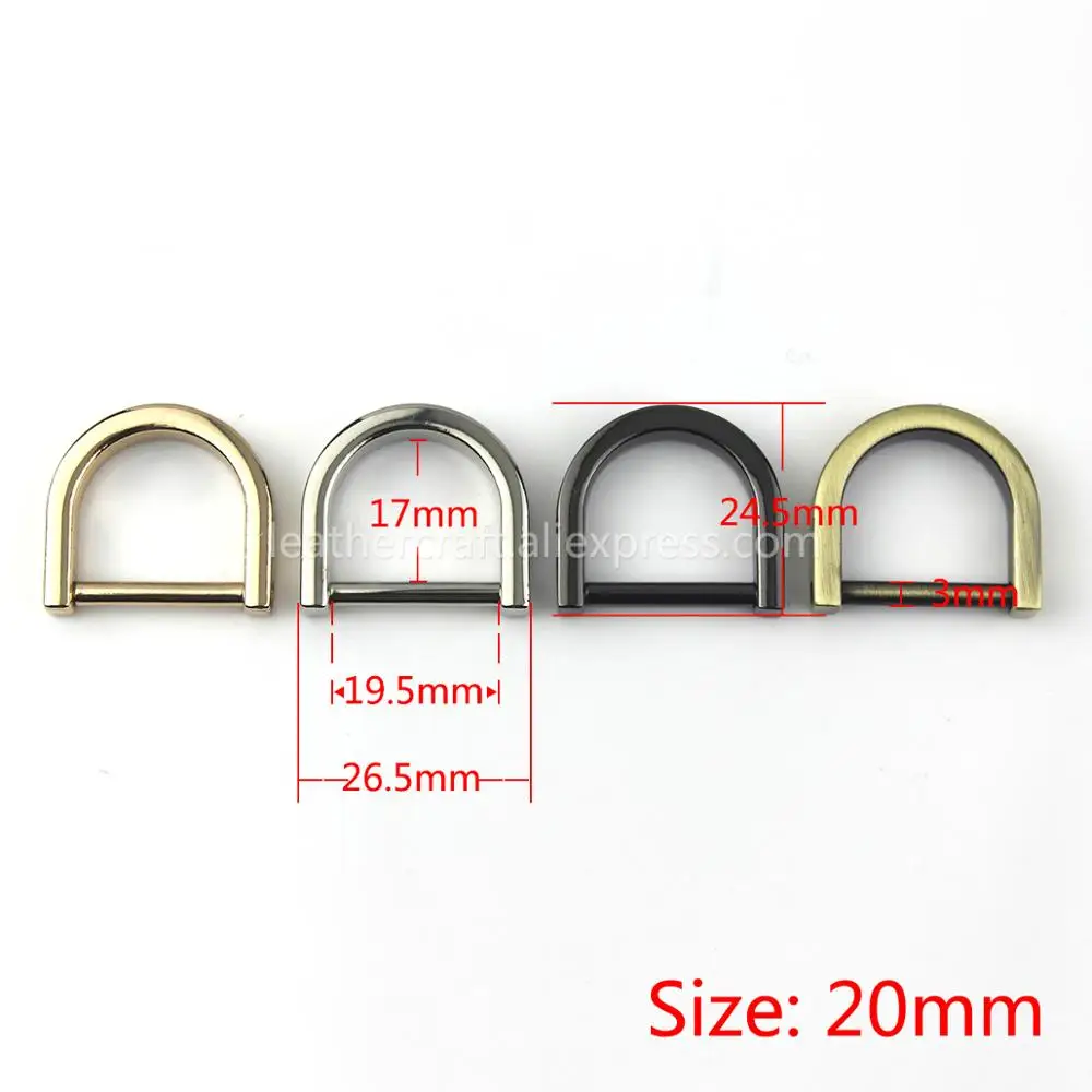 1pcs Metal Detachable removable open screw D Ring buckle shackle clasp for Leather Craft Bag strap belt handle shoulder webbing