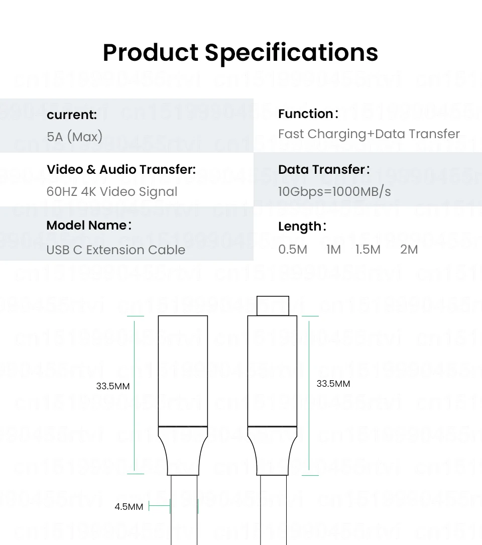 Robotsky USB C Extension Cable Type C Extender Cord USB-C Thunderbolt 3 for Xiaomi Huawei Switch USB 3.1 USB Extension Cable type of android charger